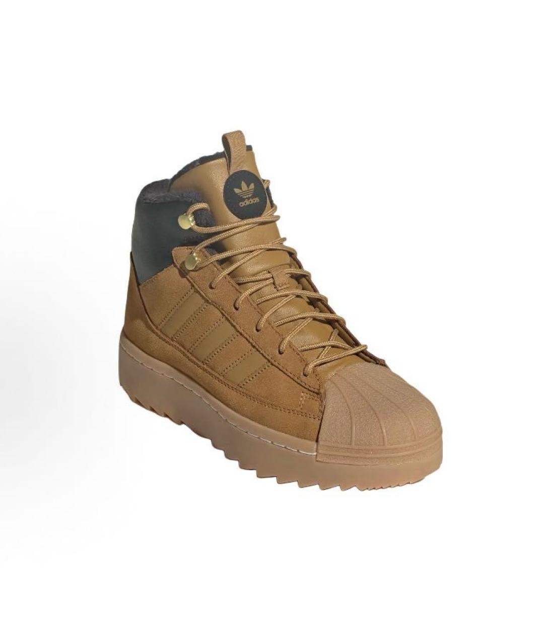 ADIDAS Бежевые замшевые высокие кроссовки / кеды, фото 3