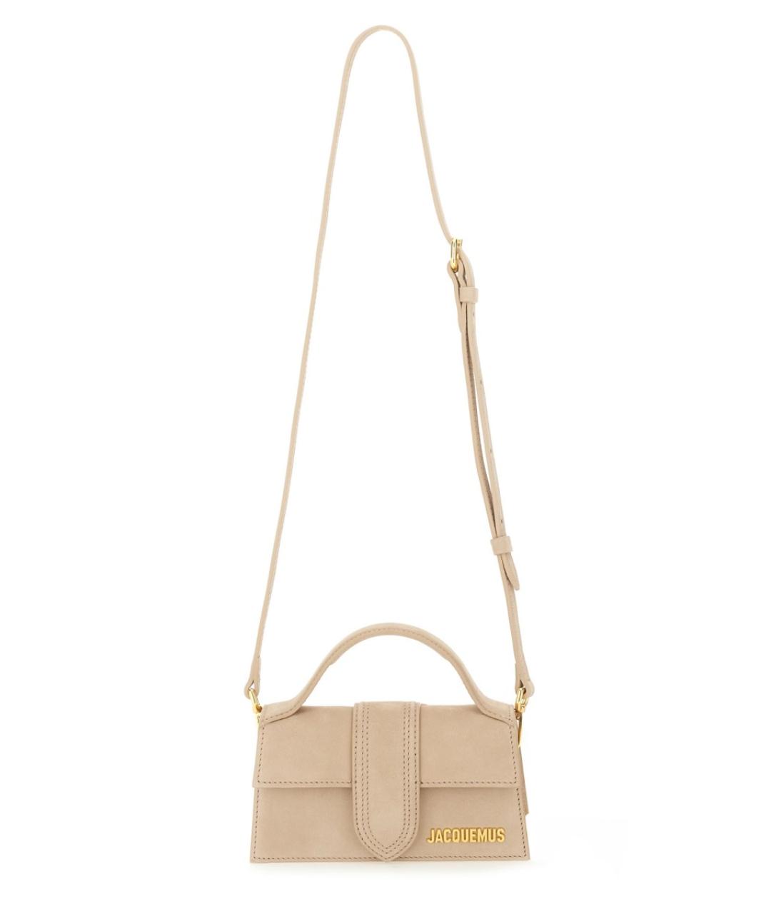 JACQUEMUS Бежевая кожаная сумка через плечо, фото 2