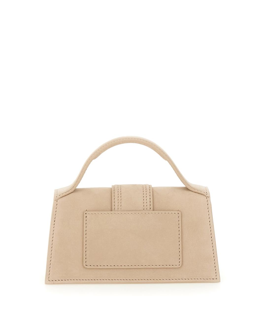 JACQUEMUS Бежевая кожаная сумка через плечо, фото 3