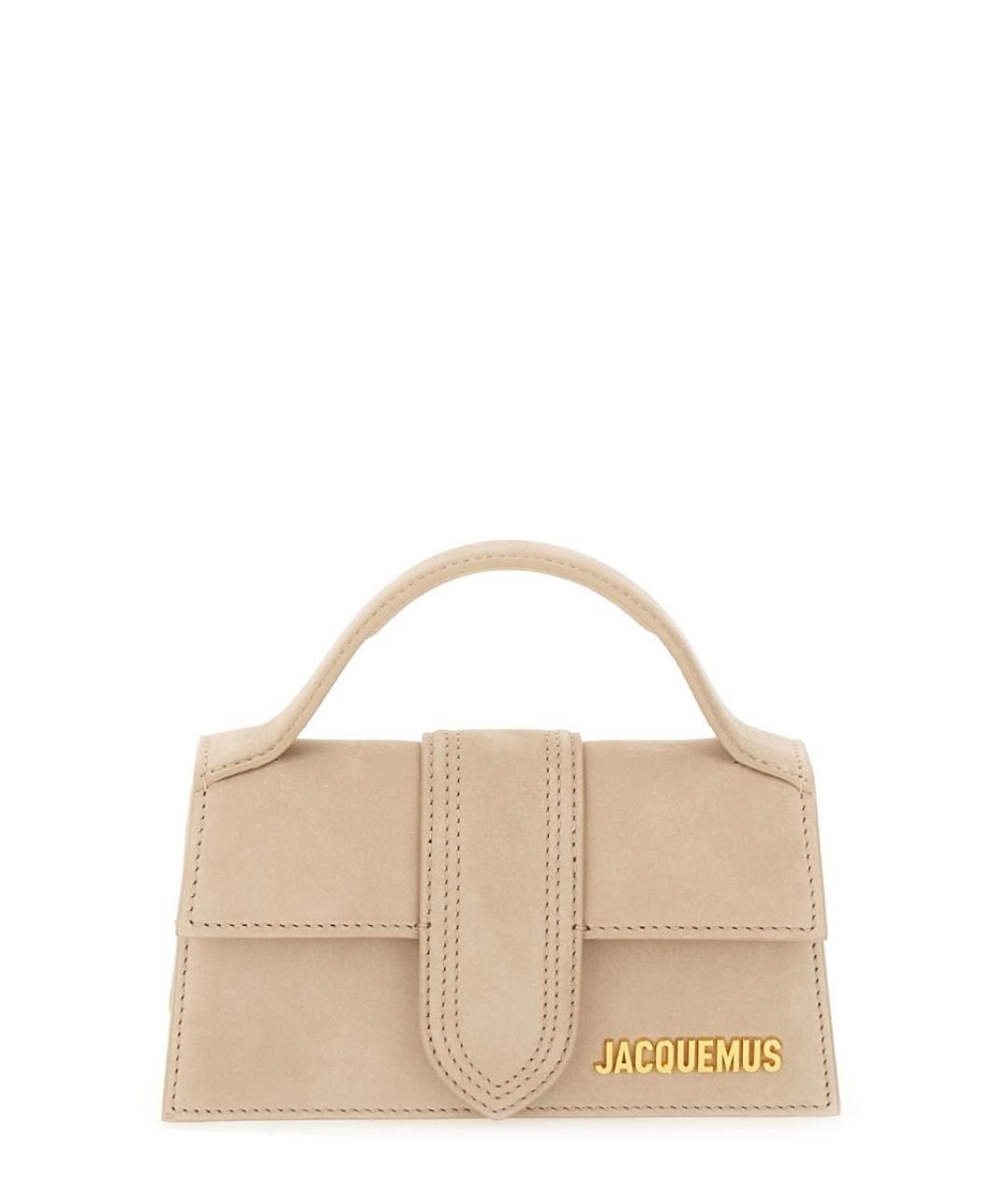 JACQUEMUS Бежевая кожаная сумка через плечо, фото 1