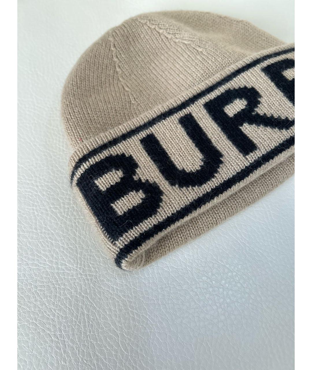BURBERRY Бежевая кашемировая шапка, фото 4