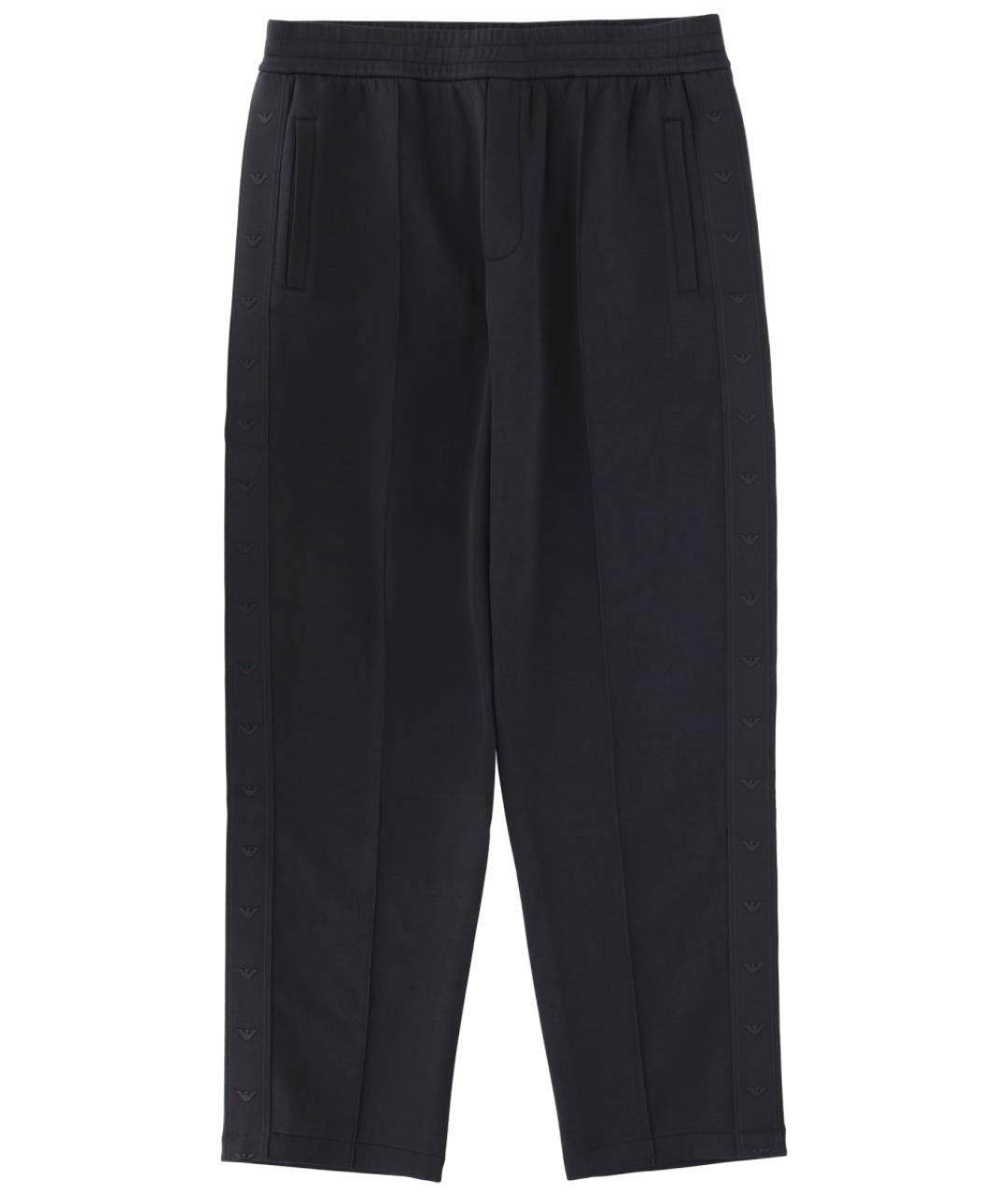 EMPORIO ARMANI Темно-синие хлопковые повседневные брюки, фото 1