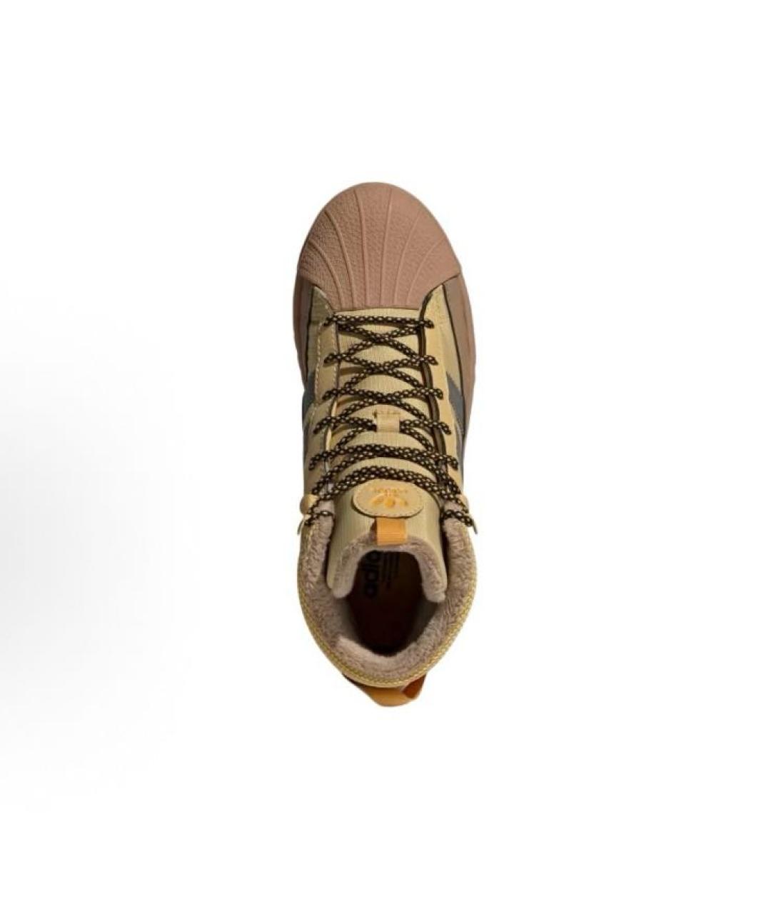 ADIDAS Бежевые текстильные высокие кроссовки / кеды, фото 3