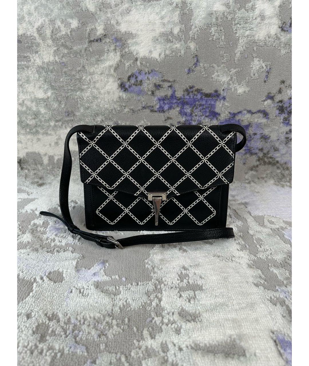 BURBERRY Черная кожаная сумка через плечо, фото 8