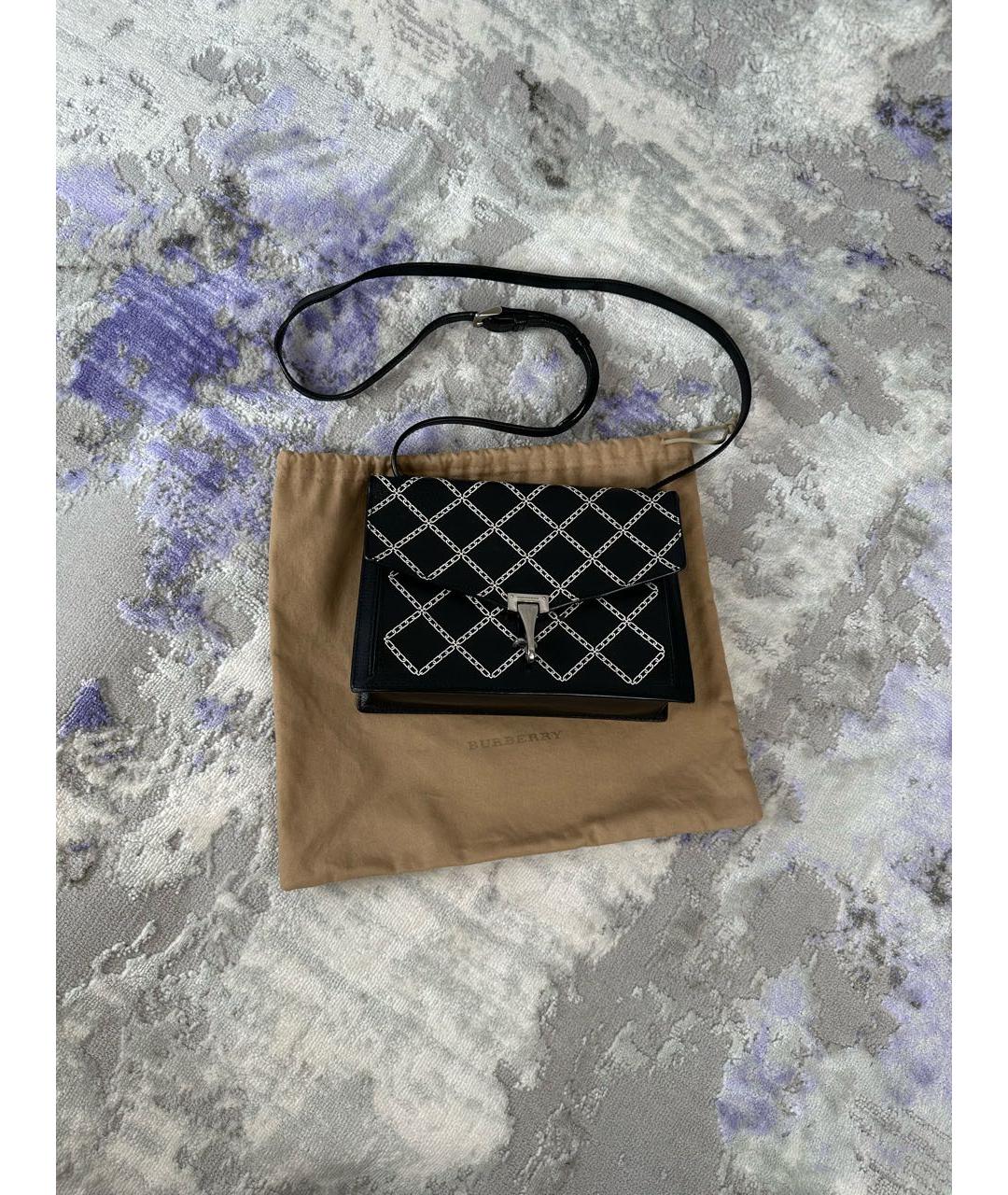 BURBERRY Черная кожаная сумка через плечо, фото 6