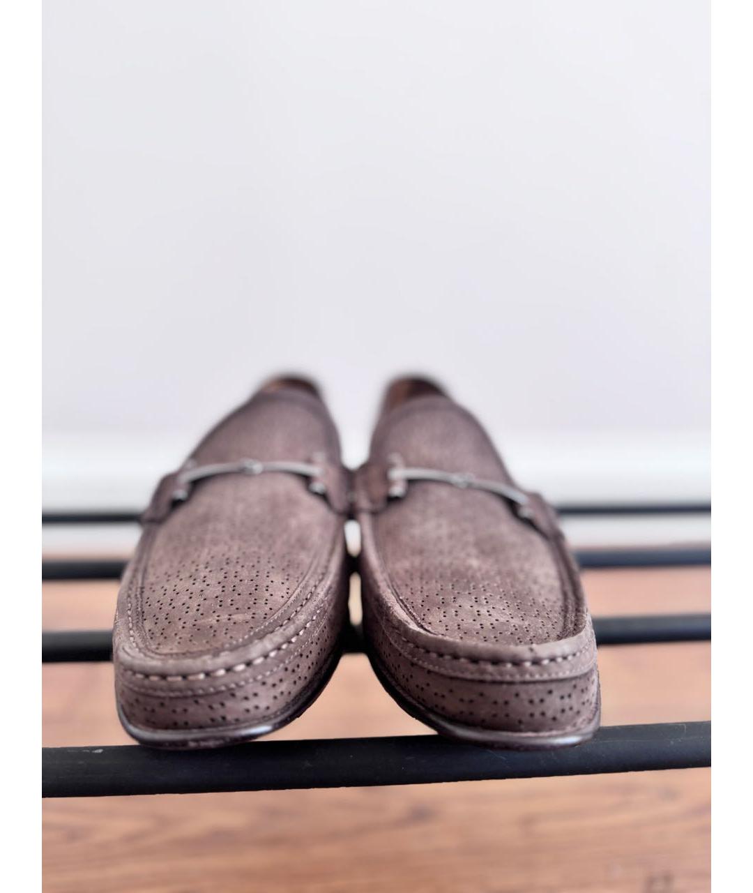 TESTONI Коричневые замшевые лоферы, фото 2