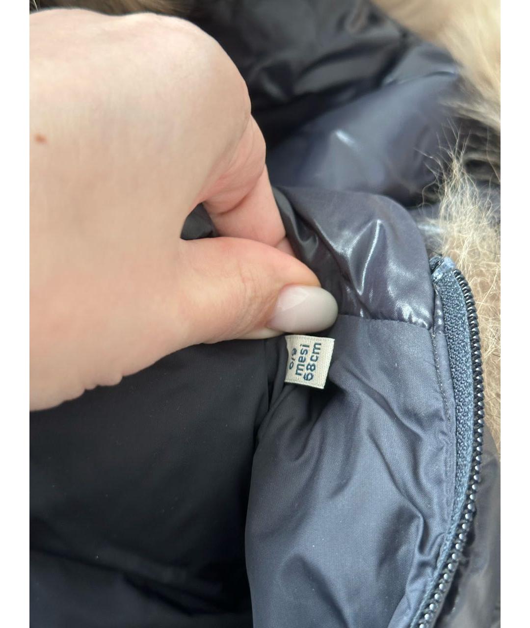 MONCLER KIDS Темно-синий синтетический комбинезон, фото 6