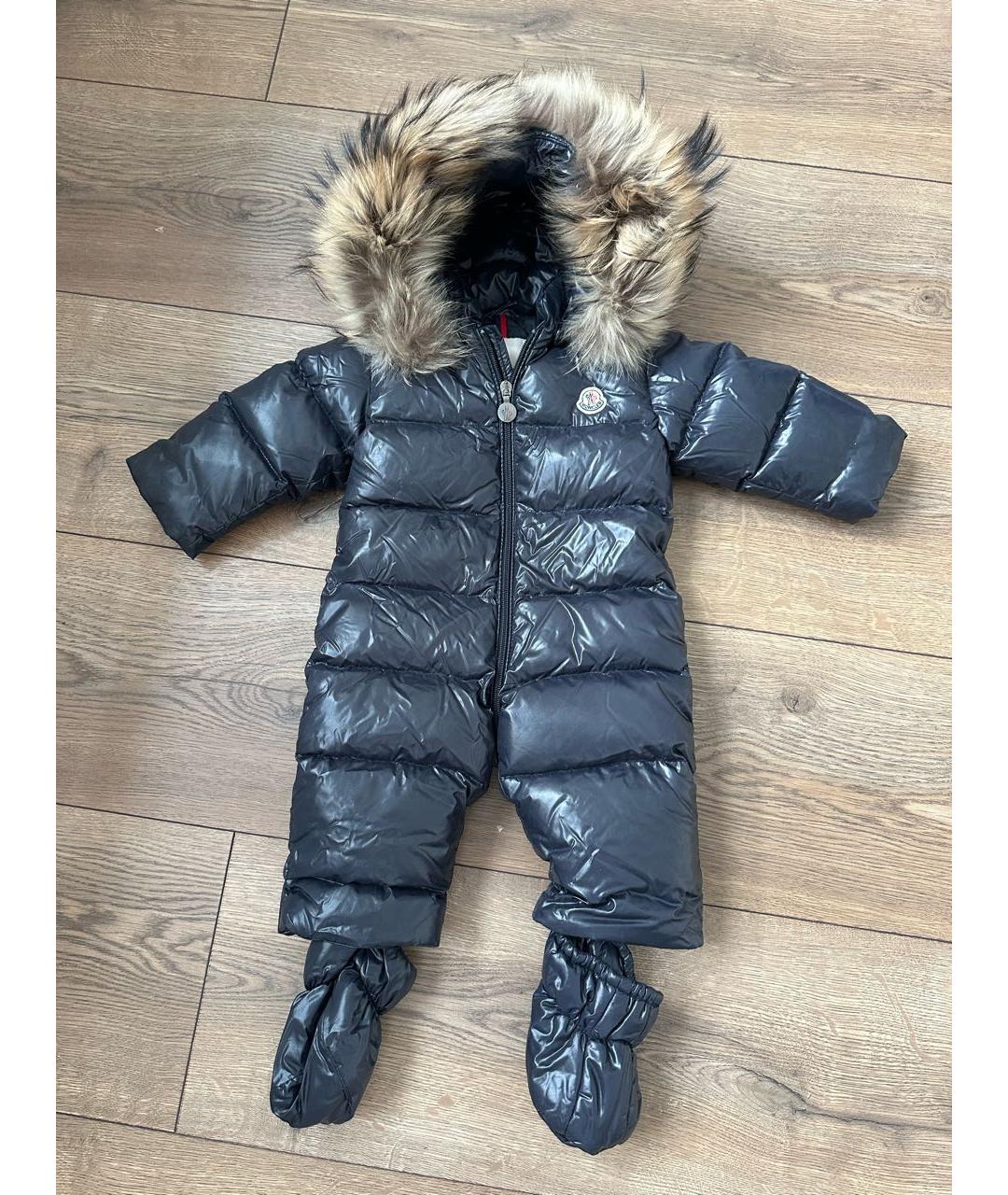 MONCLER KIDS Темно-синий синтетический комбинезон, фото 9