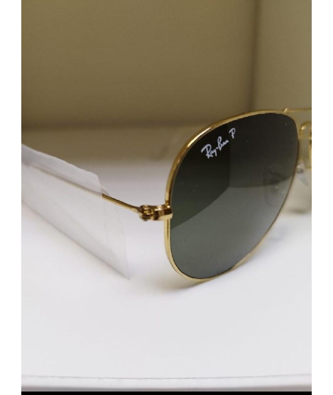 RAY BAN Зеленые металлические солнцезащитные очки, фото 2