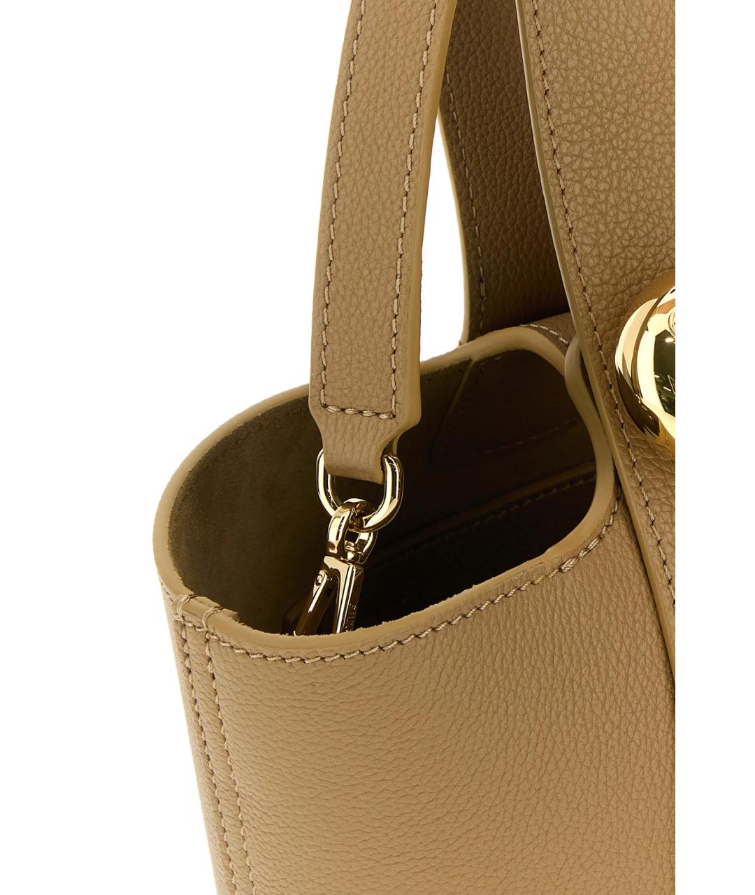 LOEWE Бежевая кожаная сумка через плечо, фото 4