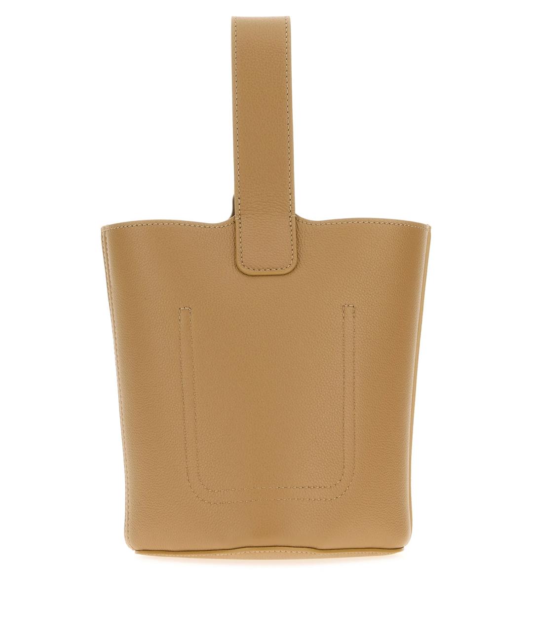 LOEWE Бежевая кожаная сумка через плечо, фото 3