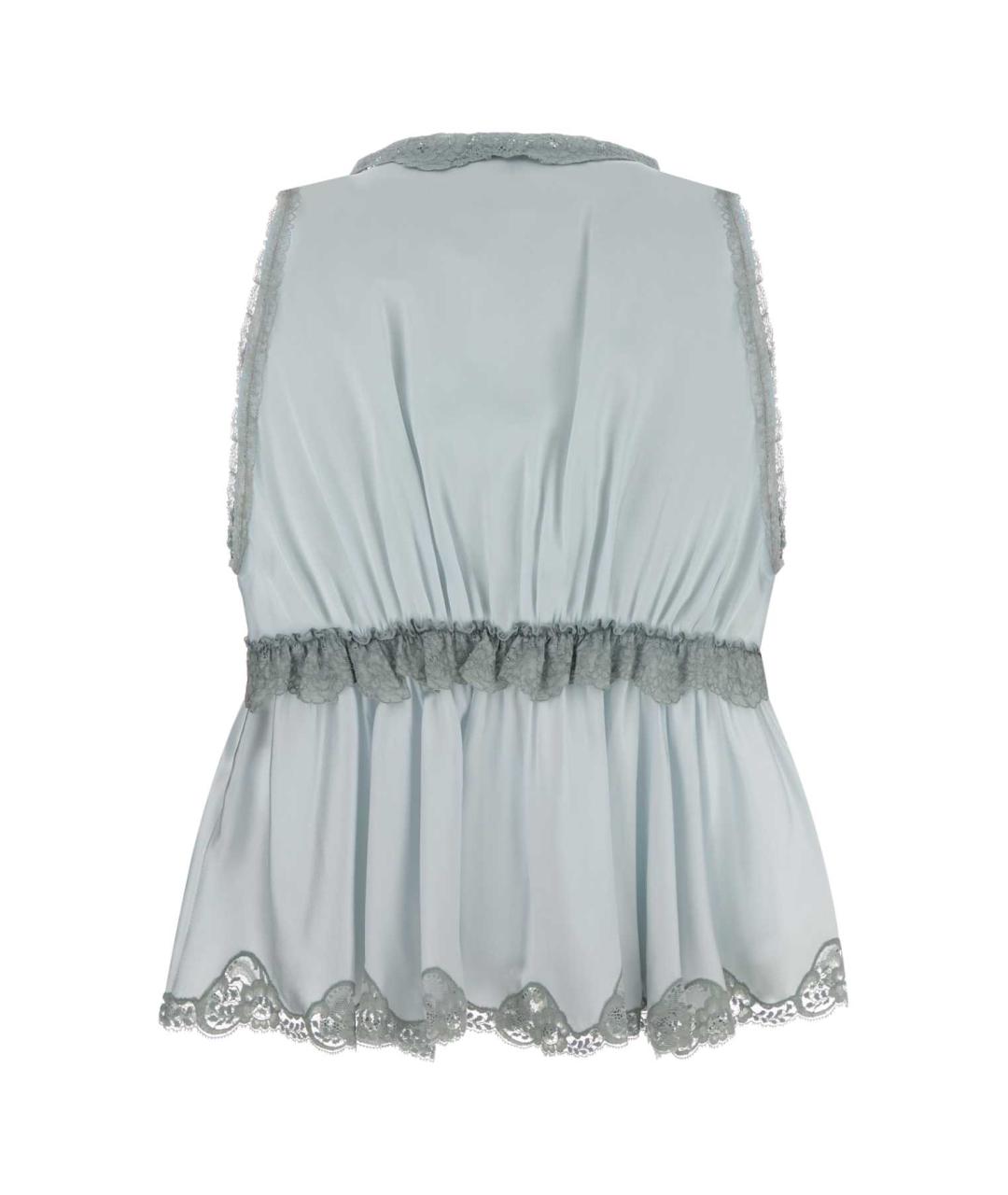 CHLOE Голубая шелковая блузы, фото 2