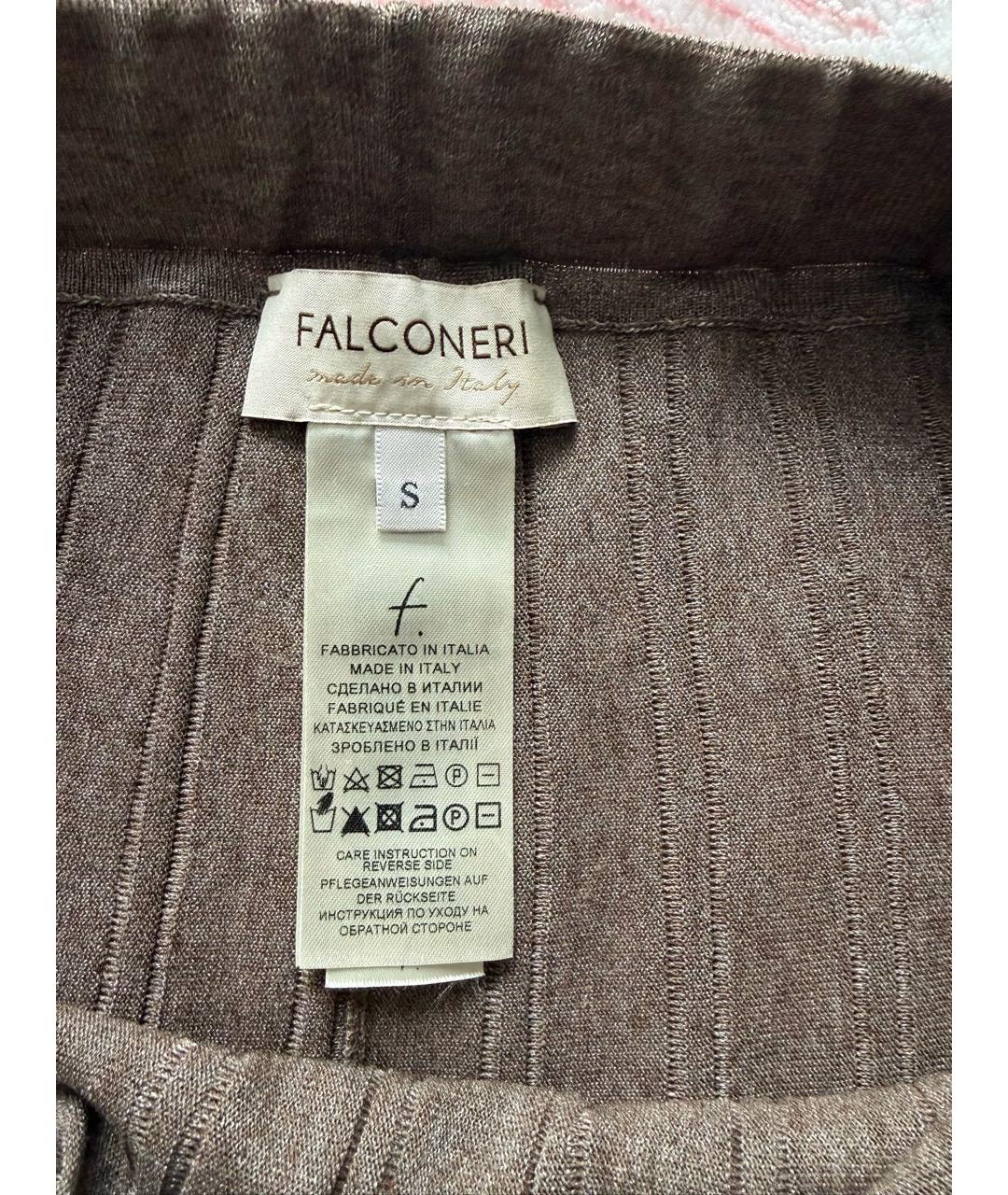 FALCONERI Коричневая вискозная юбка миди, фото 5