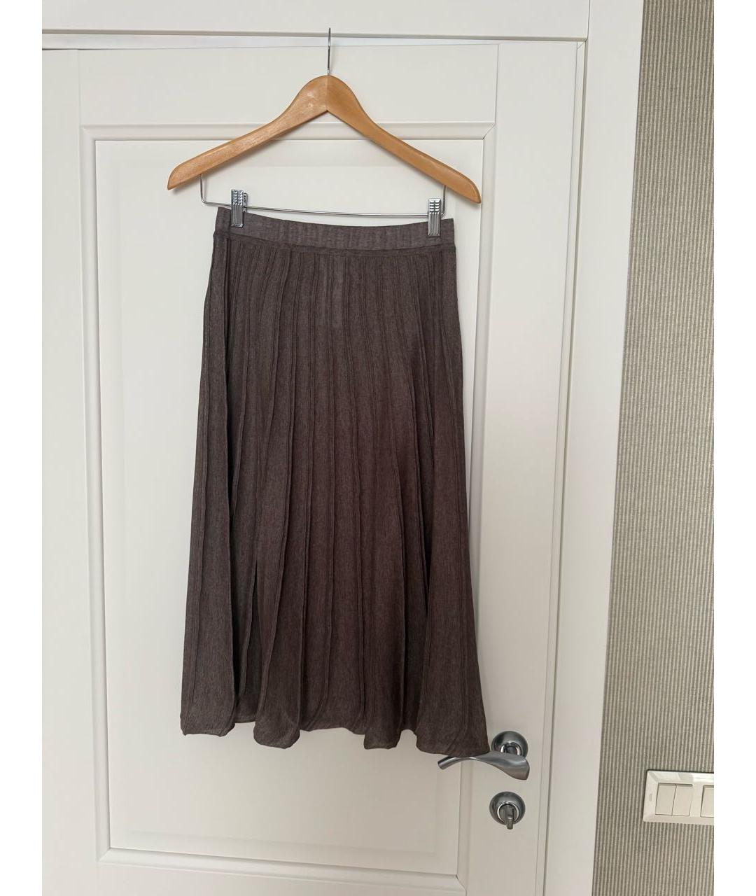 FALCONERI Коричневая вискозная юбка миди, фото 2