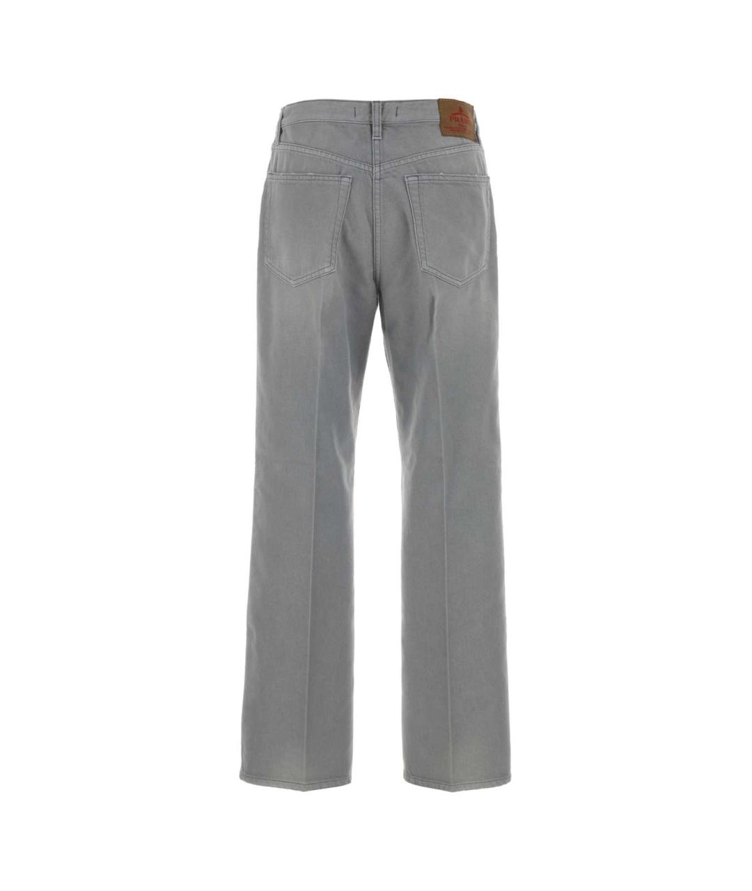 PRADA Серые хлопковые прямые джинсы, фото 2