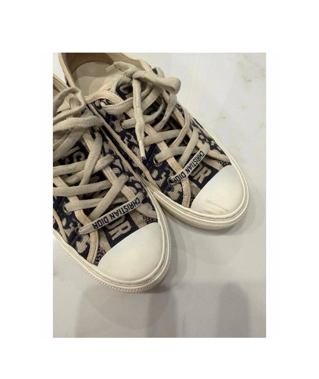 CHRISTIAN DIOR Синие текстильные кеды, фото 2