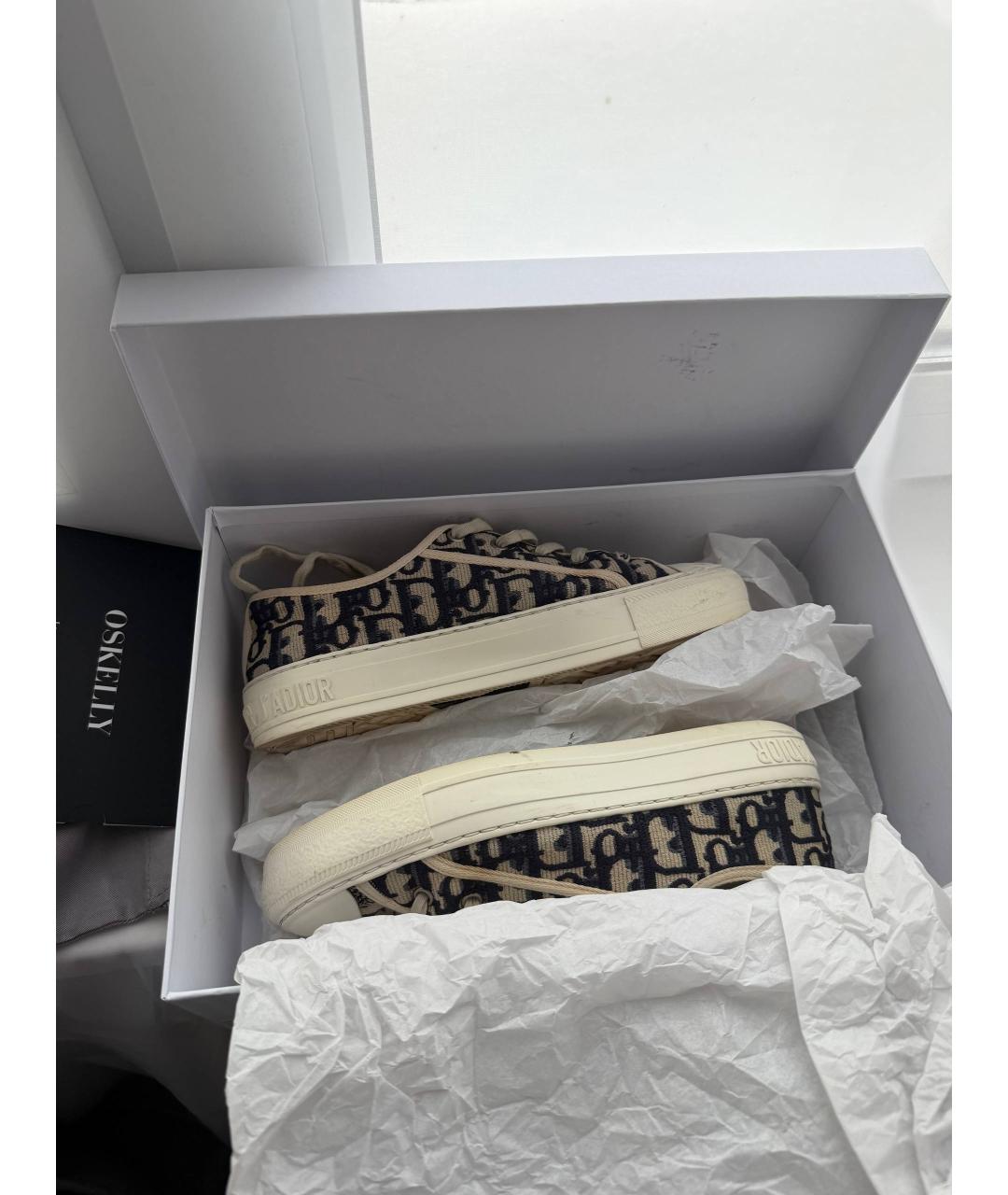 CHRISTIAN DIOR Синие текстильные кеды, фото 6