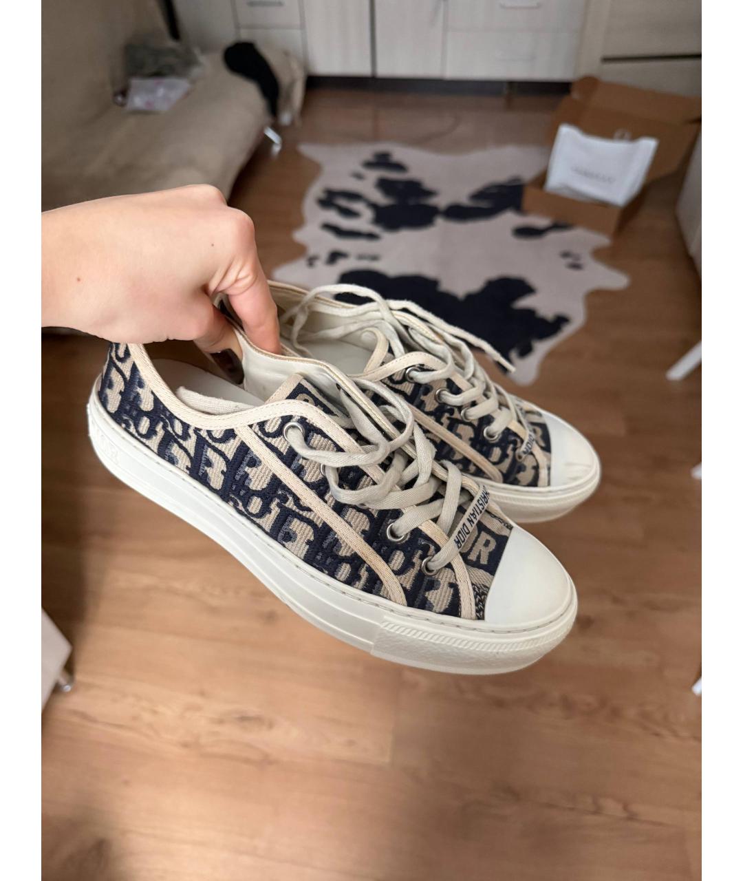 CHRISTIAN DIOR Синие текстильные кеды, фото 8