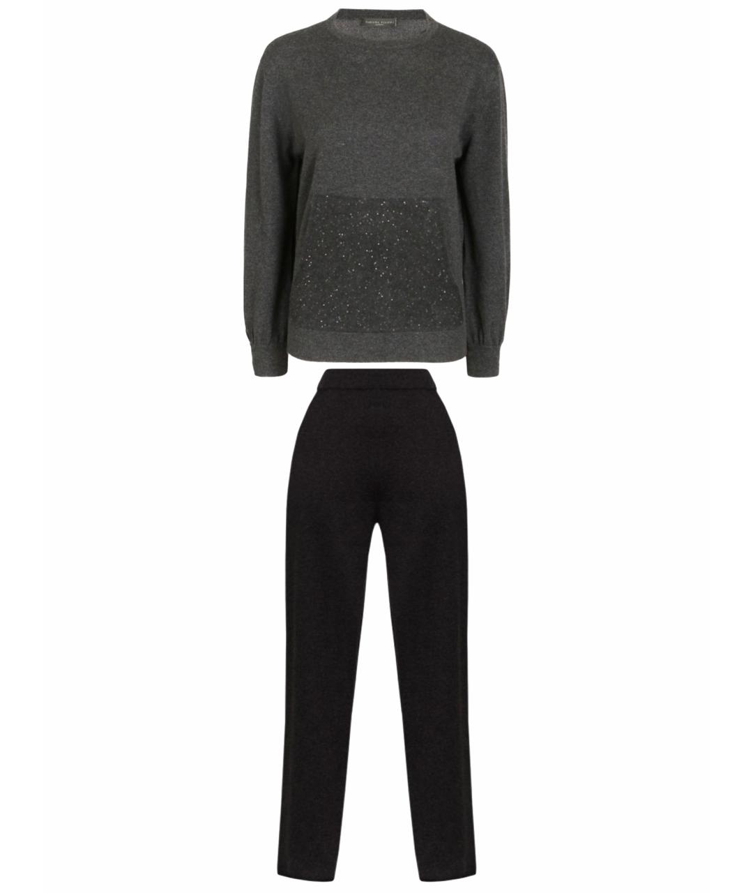 FABIANA FILIPPI Антрацитовый шерстяной костюм с брюками, фото 1