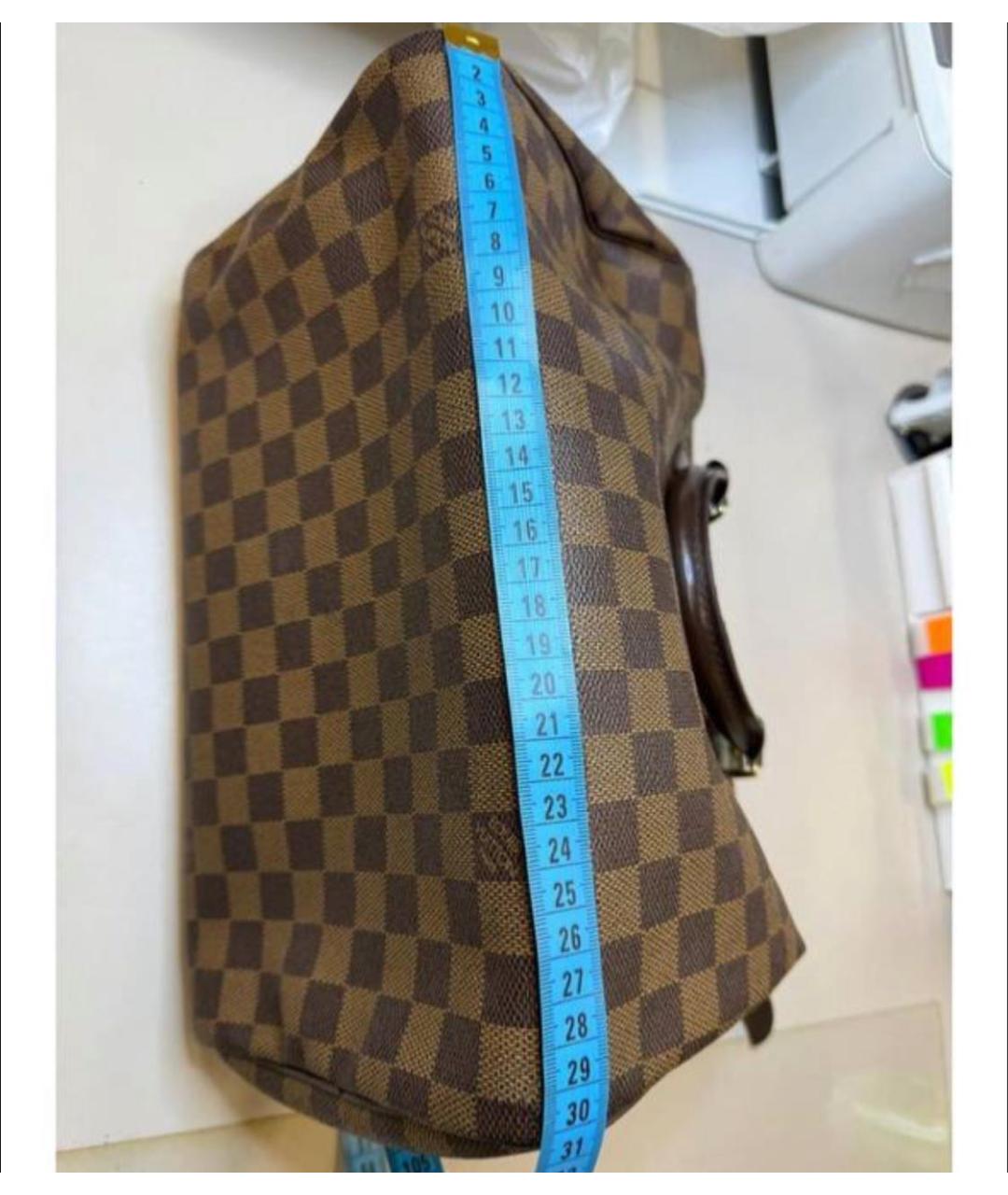 LOUIS VUITTON Коричневая кожаная сумка с короткими ручками, фото 4