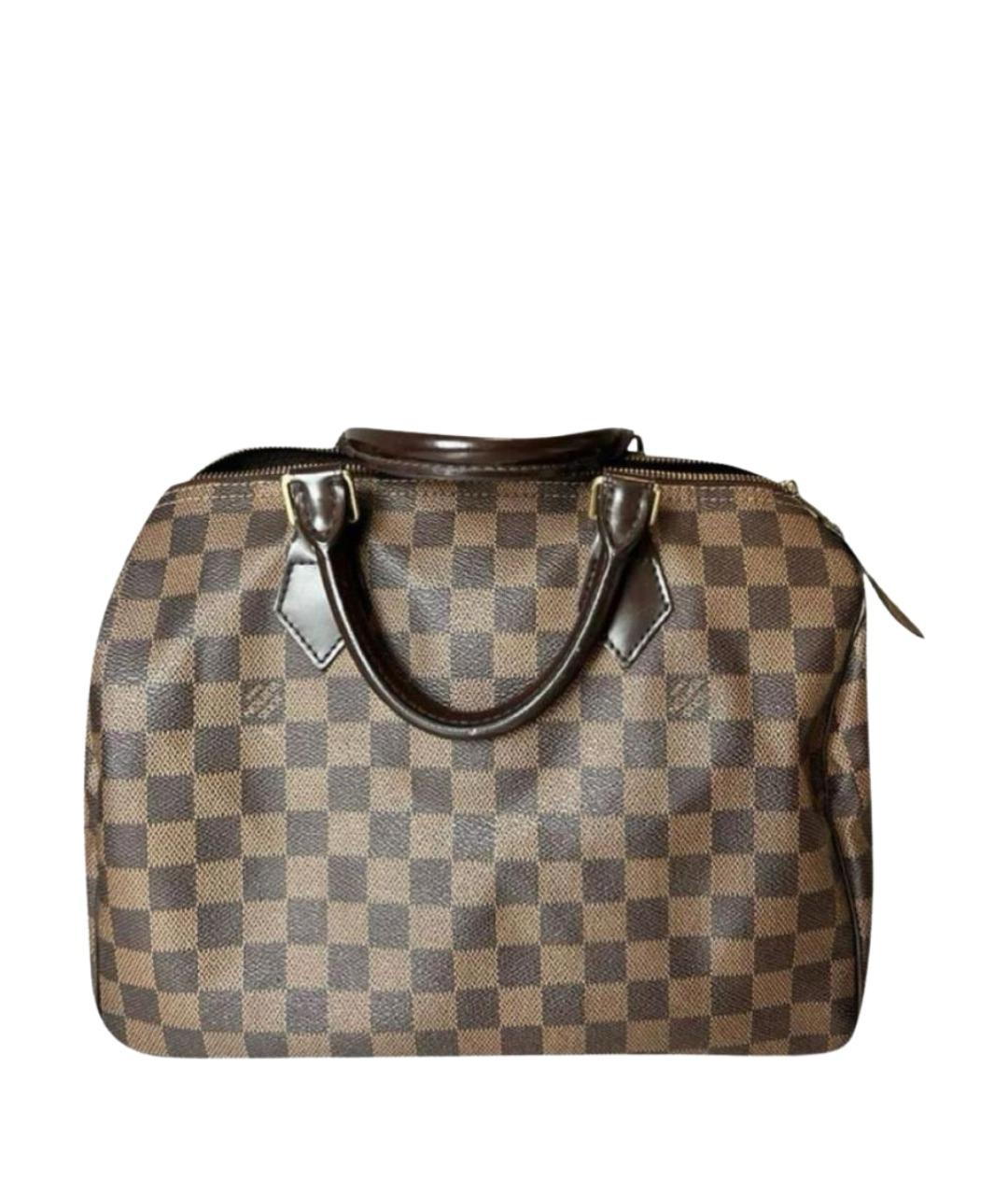 LOUIS VUITTON Коричневая кожаная сумка с короткими ручками, фото 1