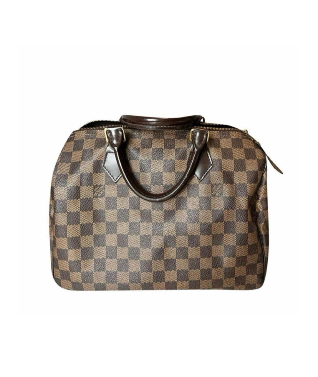 LOUIS VUITTON Коричневая кожаная сумка с короткими ручками, фото 8