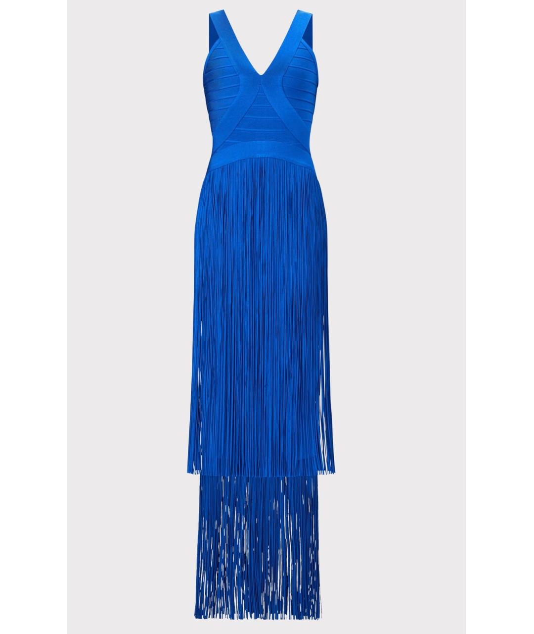 HERVE LEGER Синее коктейльное платье, фото 7