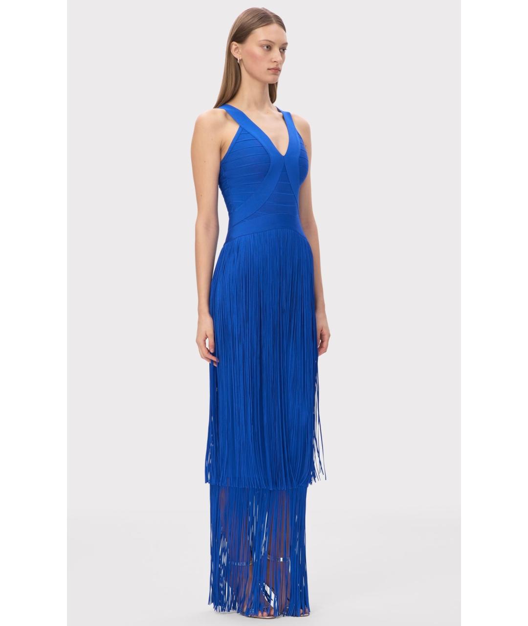 HERVE LEGER Синее коктейльное платье, фото 4