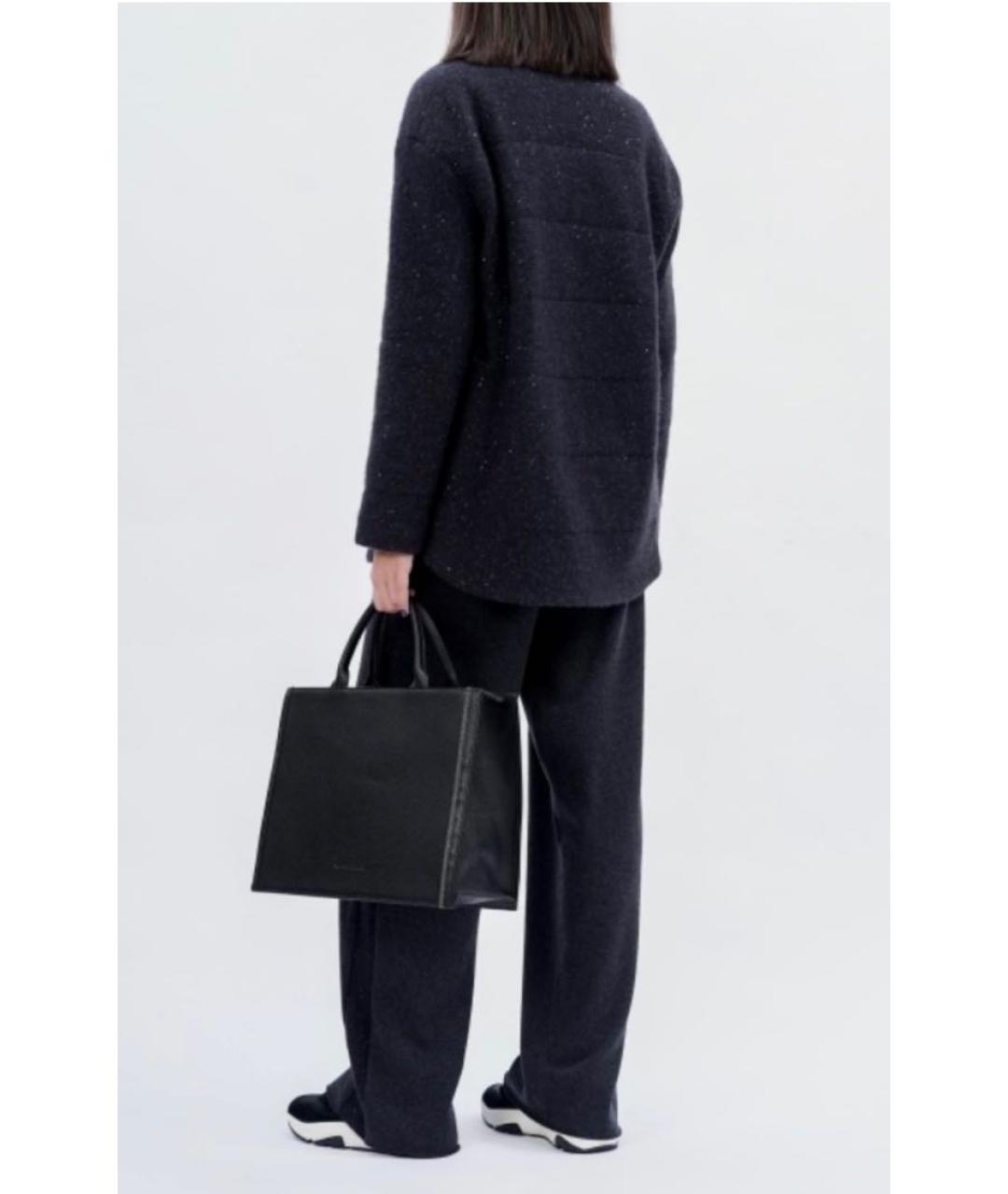 FABIANA FILIPPI Антрацитовый шерстяной кардиган, фото 3