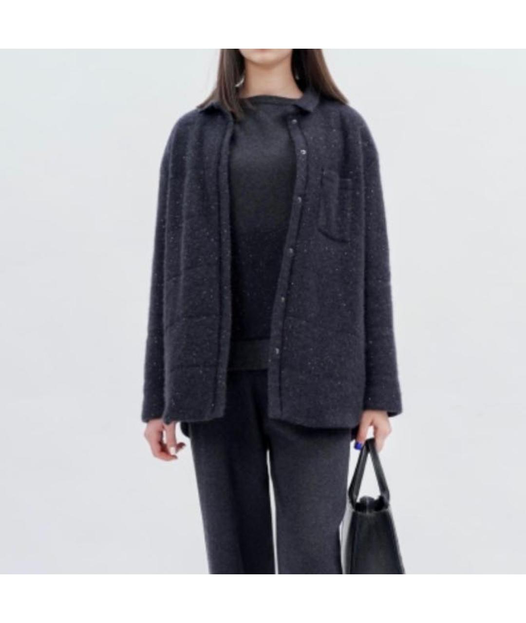 FABIANA FILIPPI Антрацитовый шерстяной кардиган, фото 2