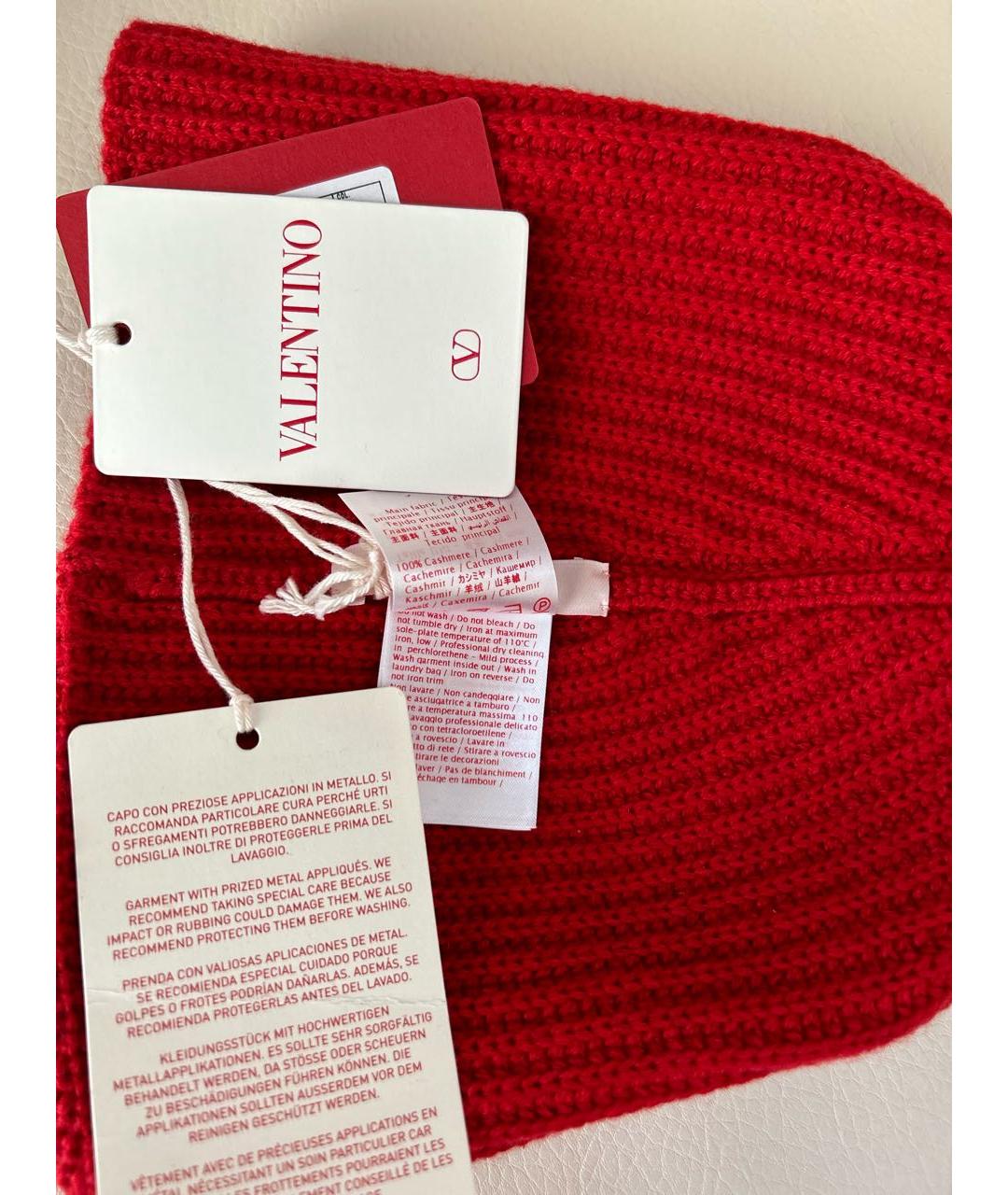 VALENTINO Красная кашемировая шапка, фото 6