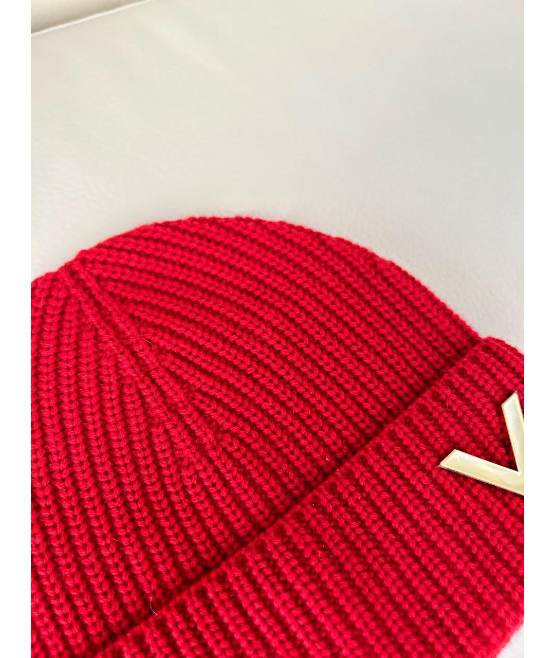 VALENTINO Красная кашемировая шапка, фото 4