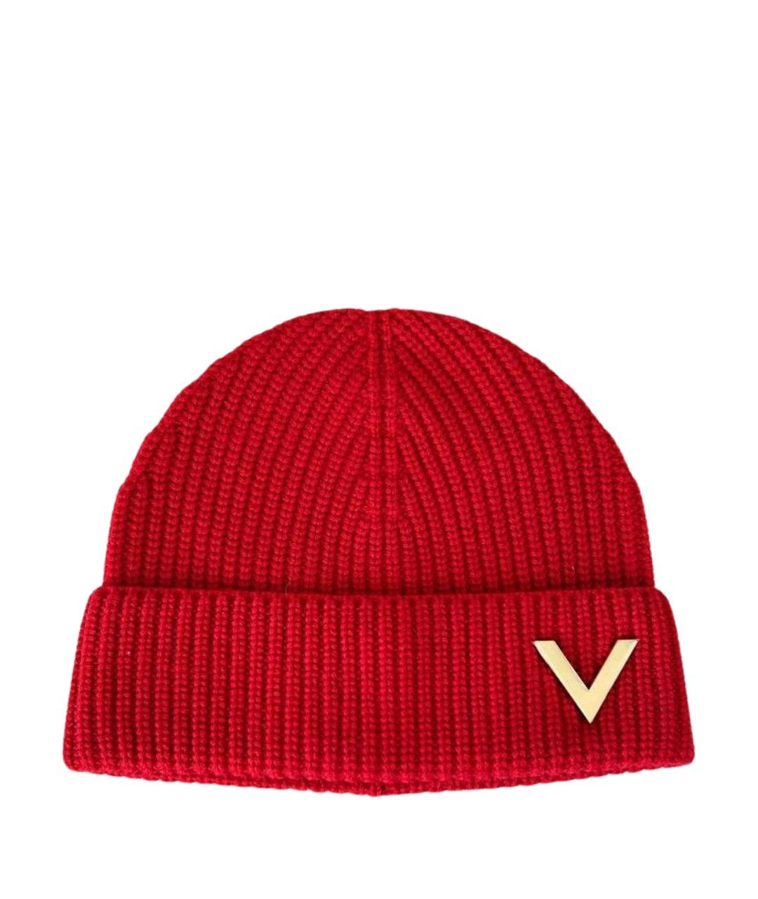 VALENTINO Красная кашемировая шапка, фото 1