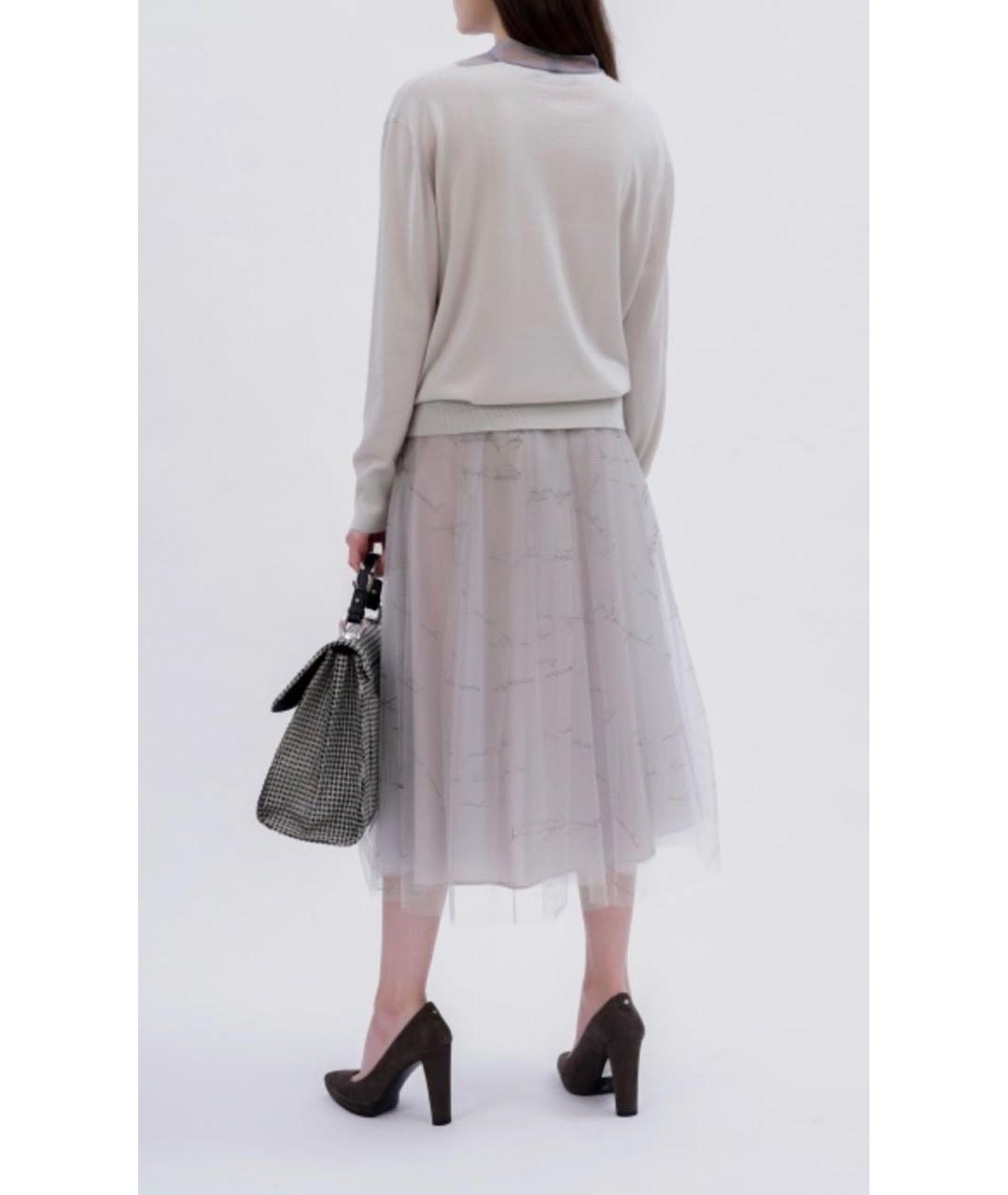 FABIANA FILIPPI Серый кашемировый костюм с юбками, фото 4