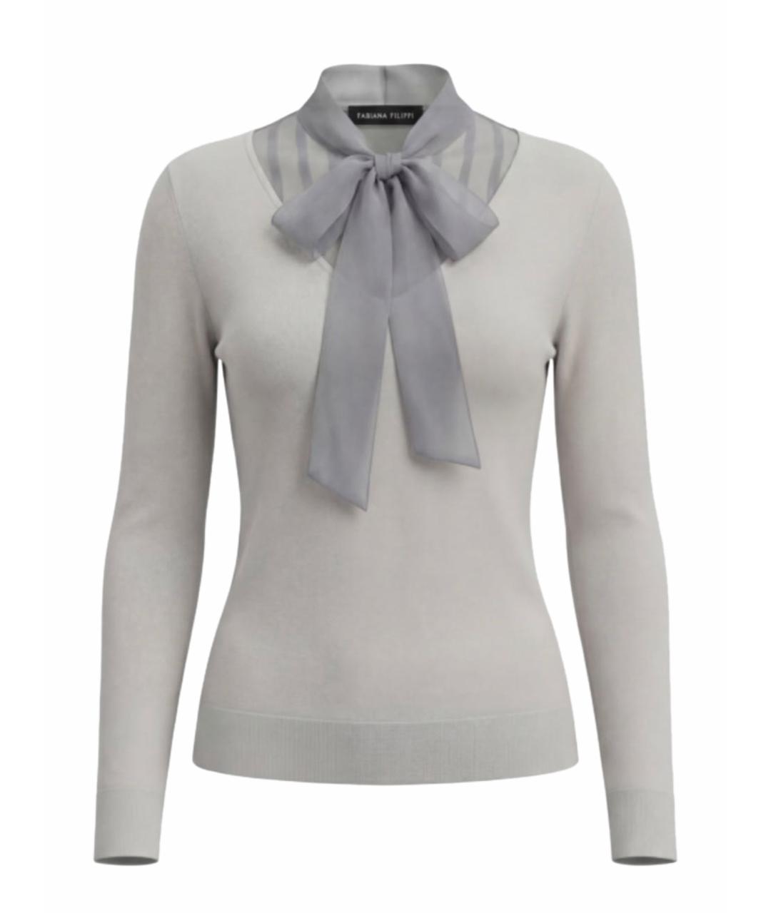 FABIANA FILIPPI Серый кашемировый костюм с юбками, фото 7