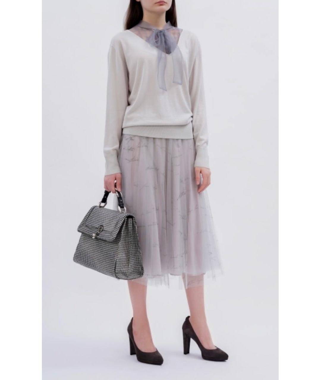 FABIANA FILIPPI Серый кашемировый костюм с юбками, фото 3