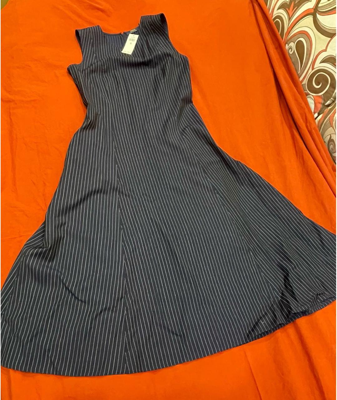 POLO RALPH LAUREN Синее полиэстеровое повседневное платье, фото 3