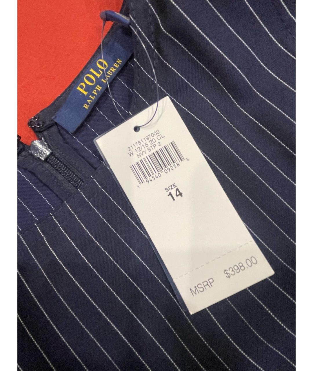 POLO RALPH LAUREN Синее полиэстеровое повседневное платье, фото 2