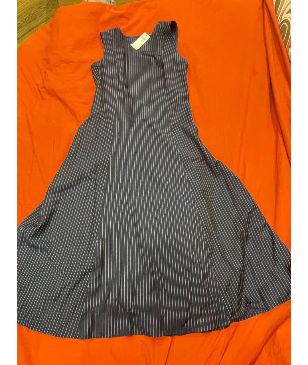 POLO RALPH LAUREN Синее полиэстеровое повседневное платье, фото 4