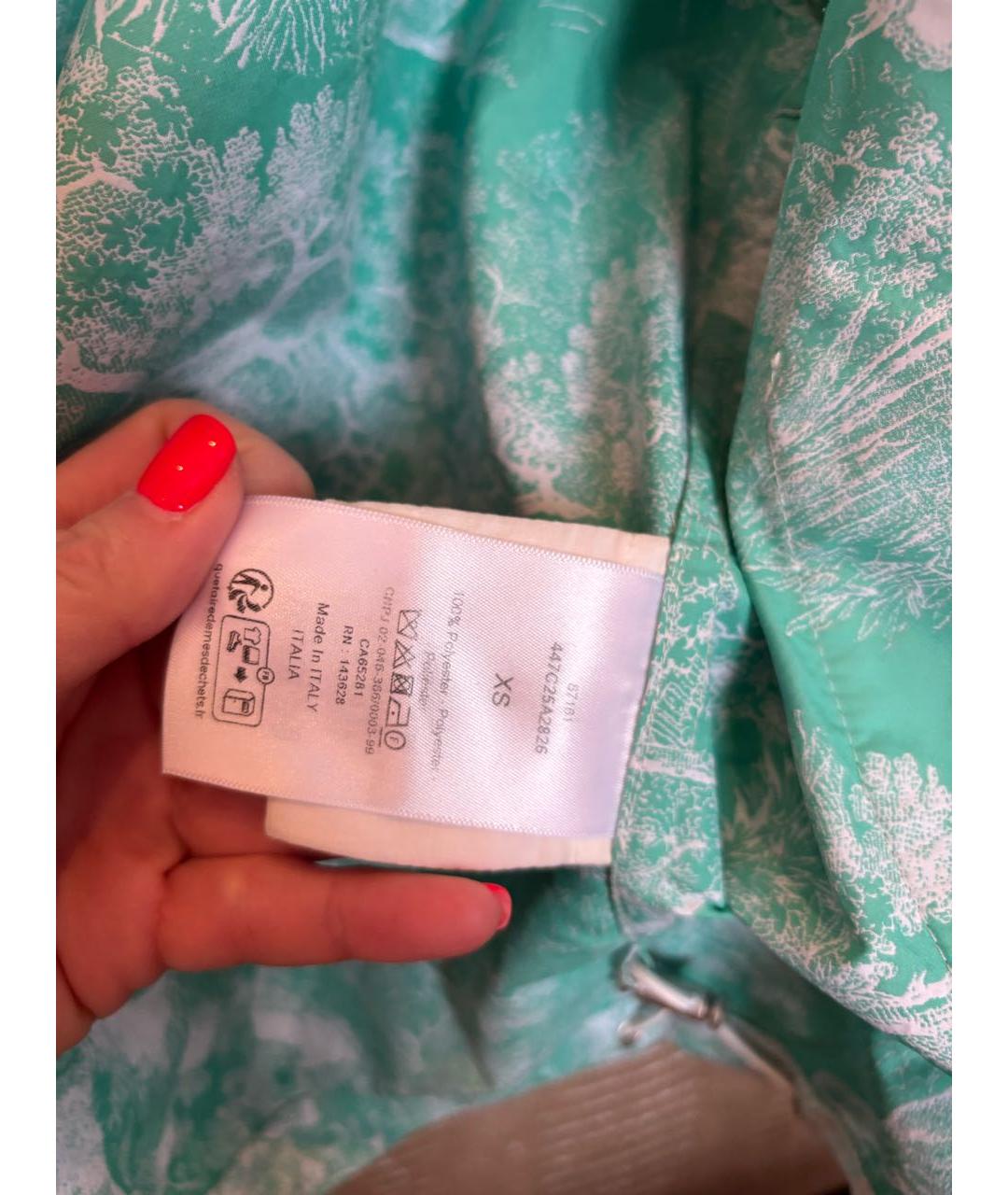 CHRISTIAN DIOR Бирюзовая хлопковая куртка, фото 6