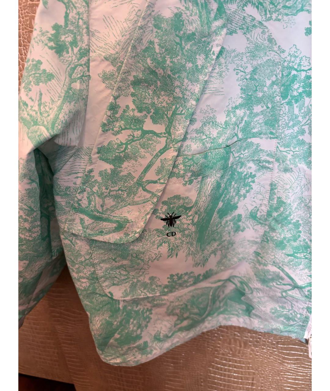 CHRISTIAN DIOR Бирюзовая хлопковая куртка, фото 5