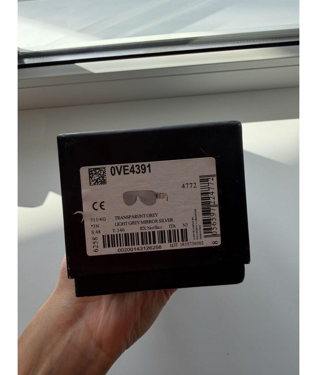 VERSACE Антрацитовые пластиковые солнцезащитные очки, фото 5