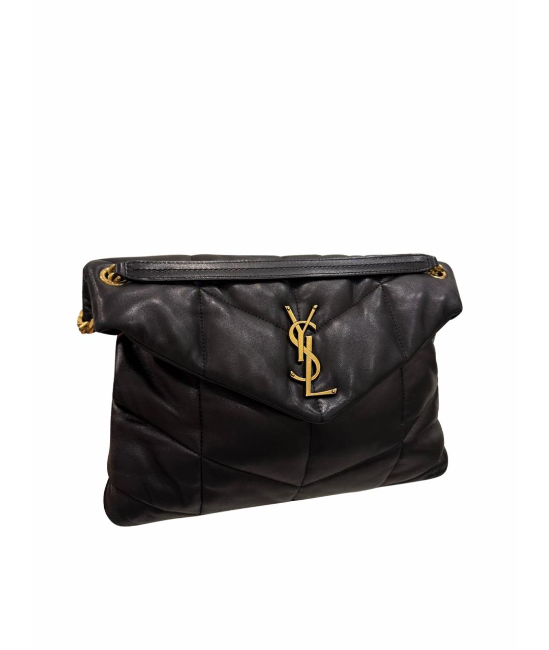 SAINT LAURENT Черная кожаная сумка через плечо, фото 1