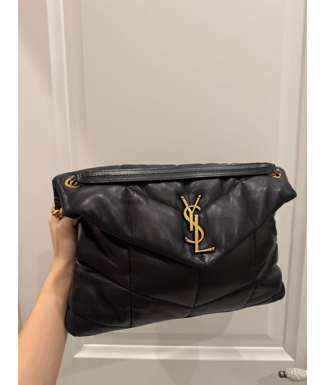 SAINT LAURENT Черная кожаная сумка через плечо, фото 9
