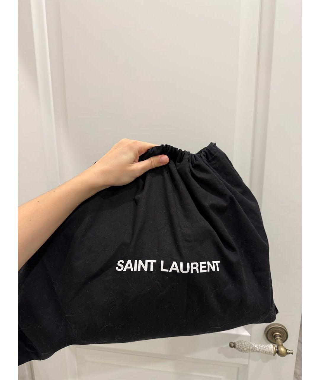 SAINT LAURENT Черная кожаная сумка через плечо, фото 8