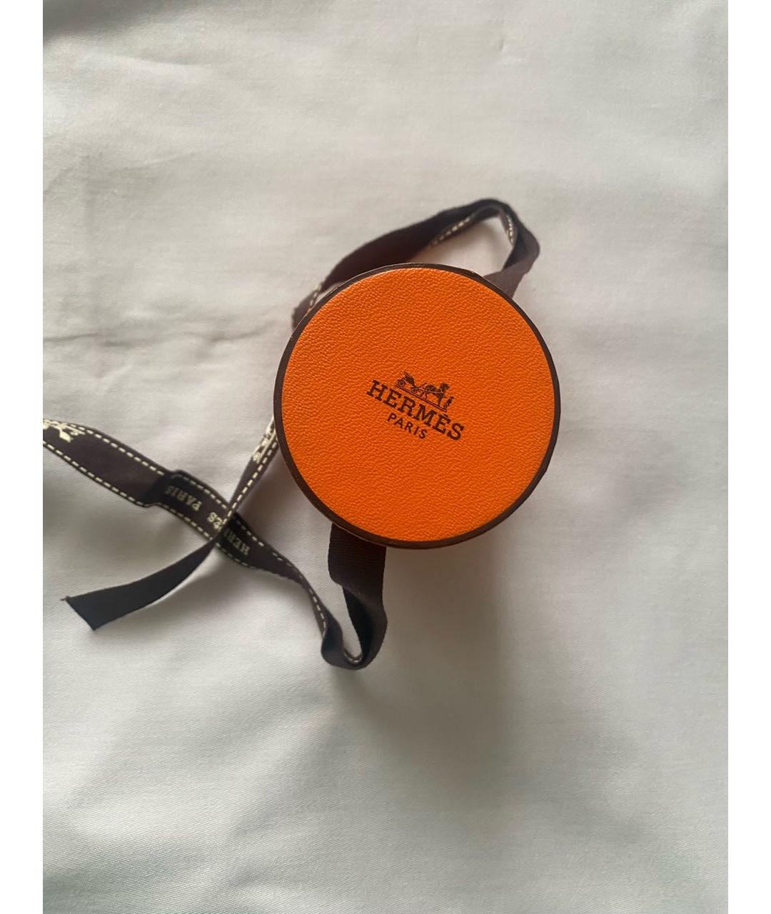 HERMES Горчичный шелковый платок, фото 3