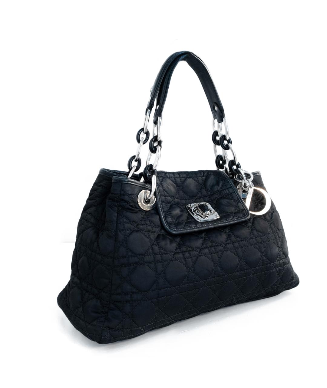 CHRISTIAN DIOR Черная тканевая сумка тоут, фото 2