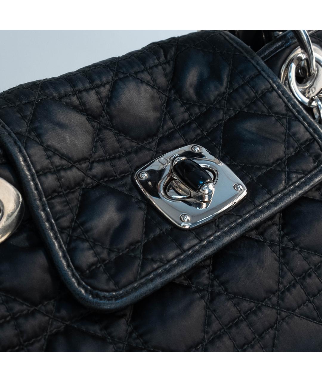 CHRISTIAN DIOR Черная тканевая сумка тоут, фото 5