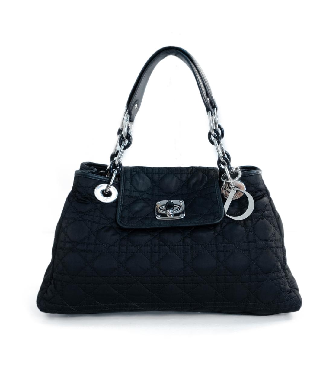 CHRISTIAN DIOR Черная тканевая сумка тоут, фото 1