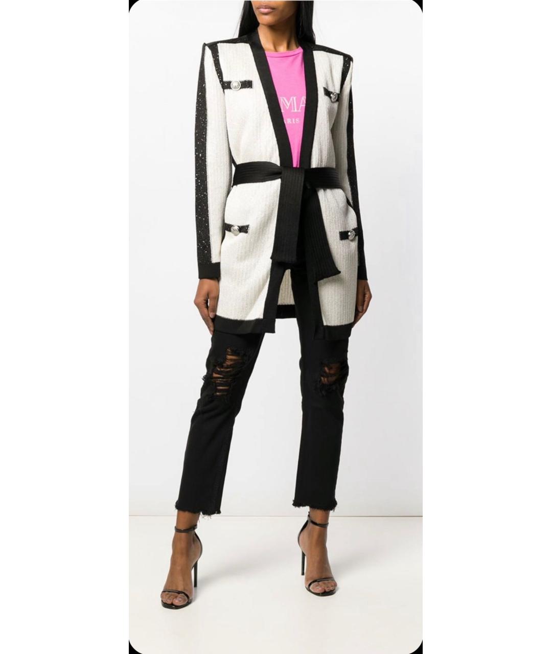 BALMAIN Белый вискозный кардиган, фото 3